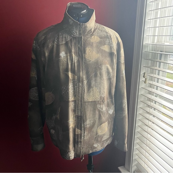 Vintage 90’s EVR Silk Leaf Print Bomber Jacket - Picture 6 of 7